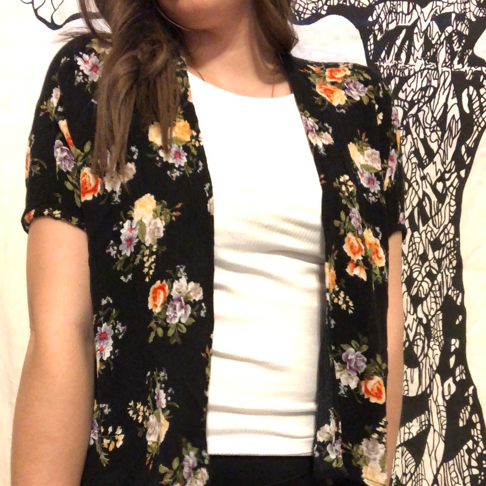 Floral Short Sleep Cardigan